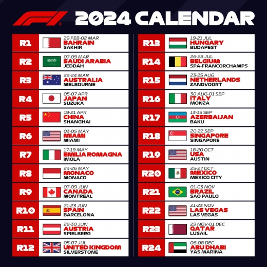 2024年暫定開催カレンダー発表、日本GPは4月上旬開催！ F1News Formula Web F1総合情報サイト